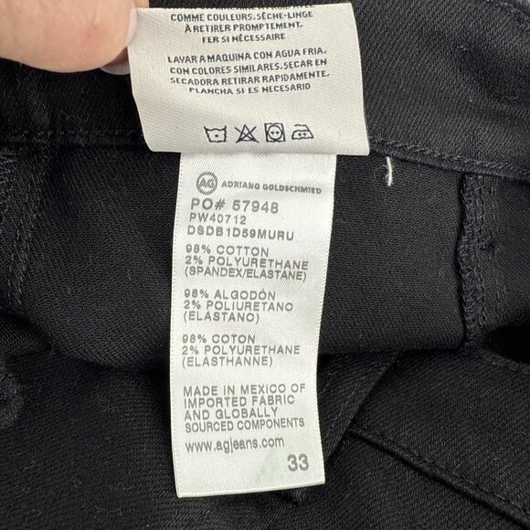 New AG Women's Size 33 Black Denim Jeans Anisten High Rise Boot Cut Stretch NWT - Picture 12 of 14